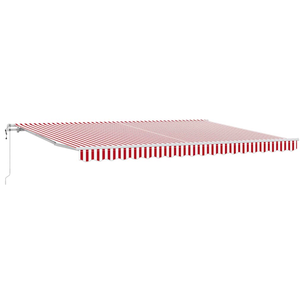 Elektrische ausziehbare Markise Rot und Weiß 450 x 350 cm