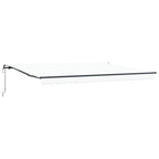 Einziehbare Markise Weiß 450 x 350 cm Stoff und Aluminium