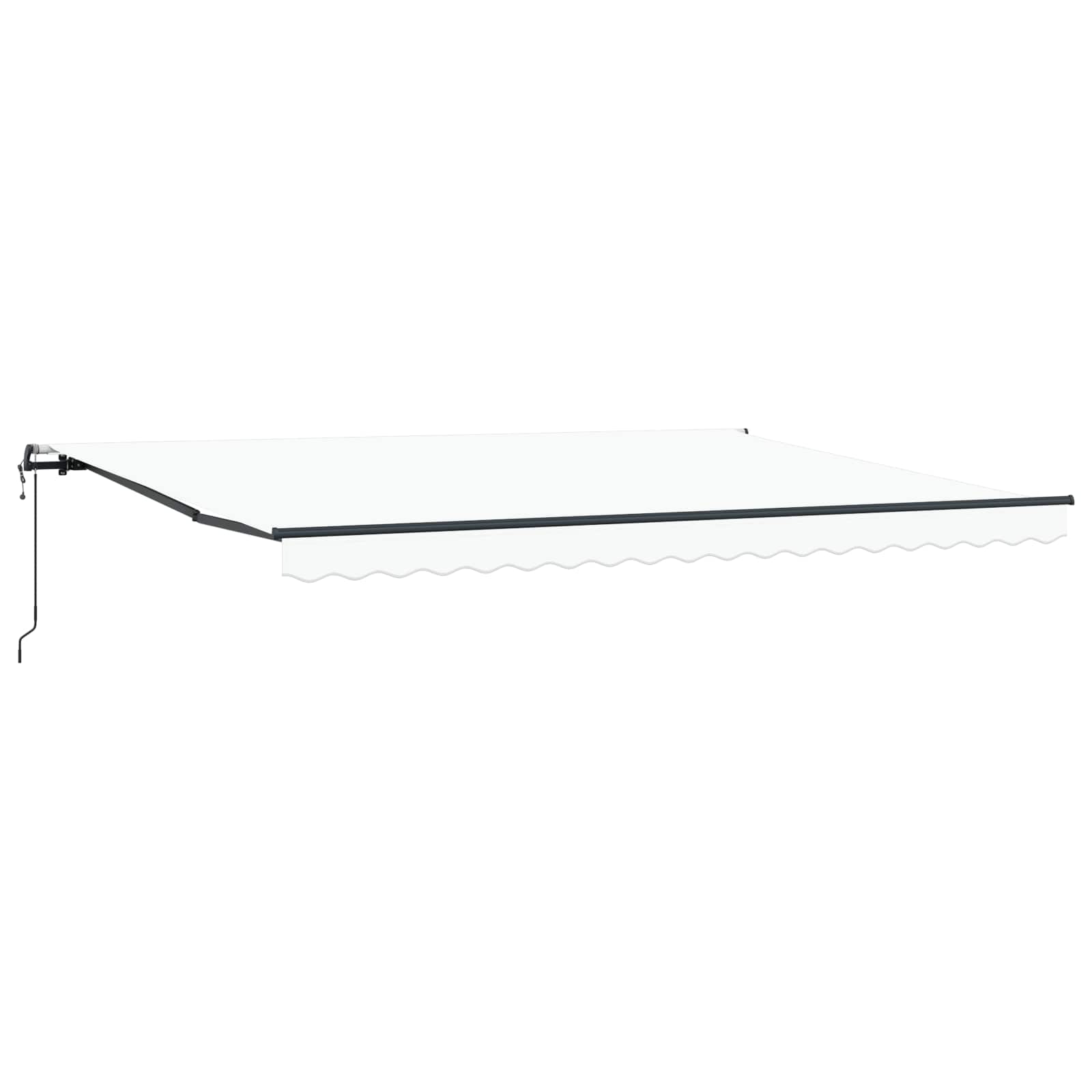 Einziehbare Markise Weiß 450 x 350 cm Stoff und Aluminium