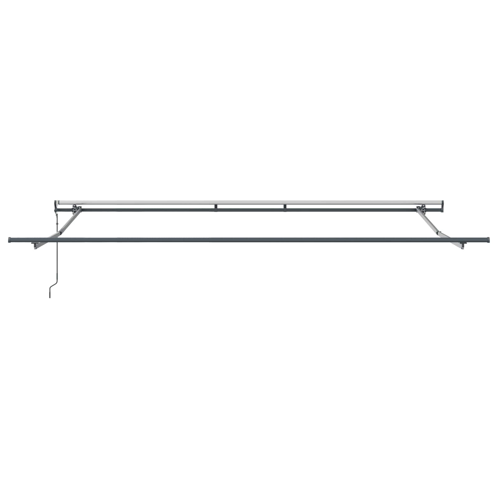 Einziehbare Markise Weiß 450 x 350 cm Stoff und Aluminium