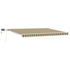 Einziehbare Markise Grün und Gelb 450 x 350 cm Stoff und Stahl