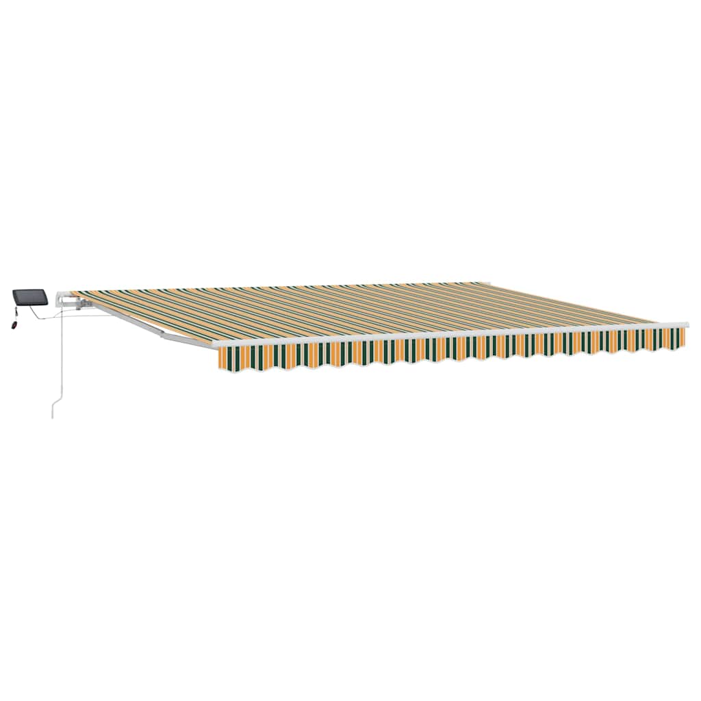 Einziehbare Markise Grün und Gelb 450 x 350 cm Stoff und Stahl