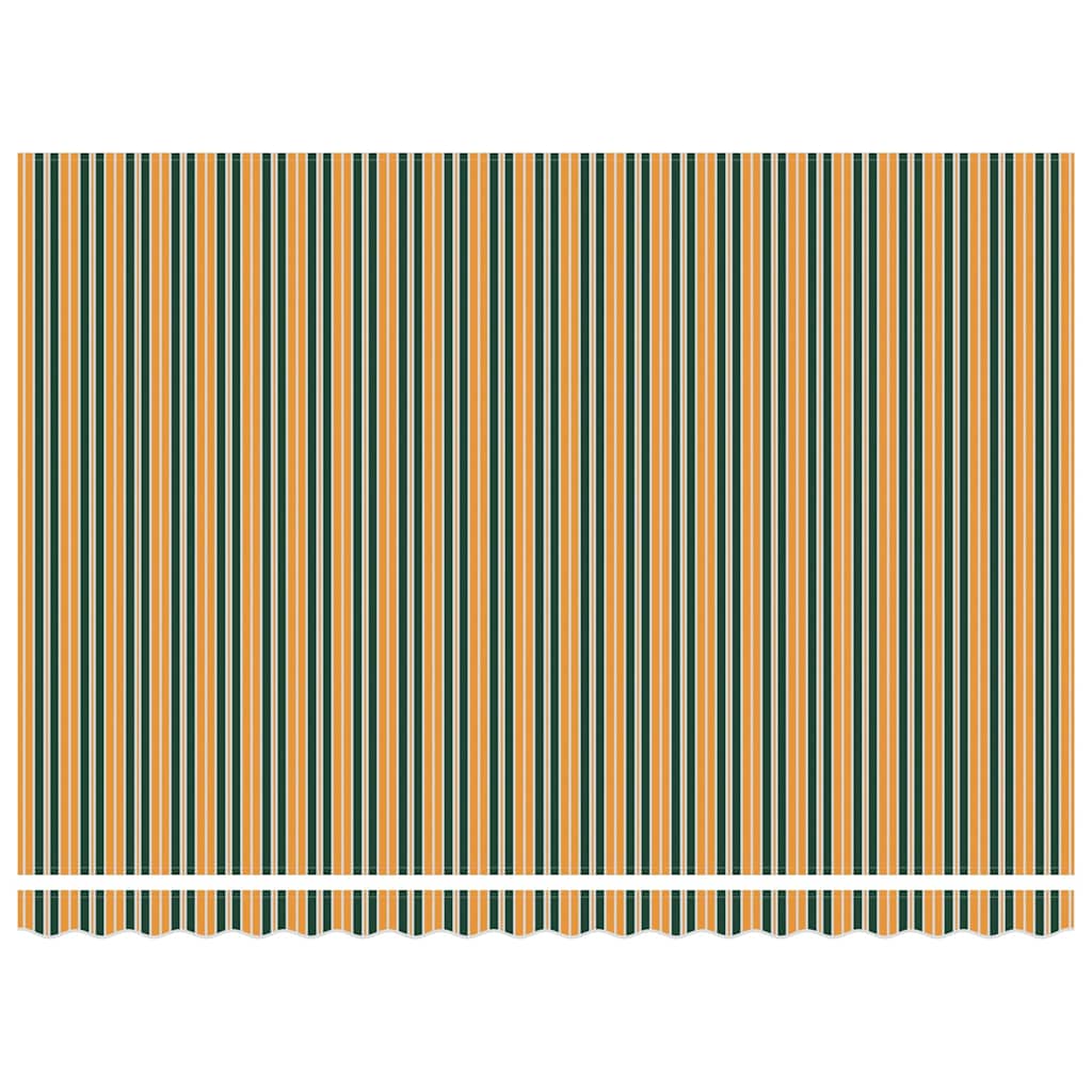 Einziehbare Markise Grün und Gelb 450 x 350 cm Stoff und Stahl