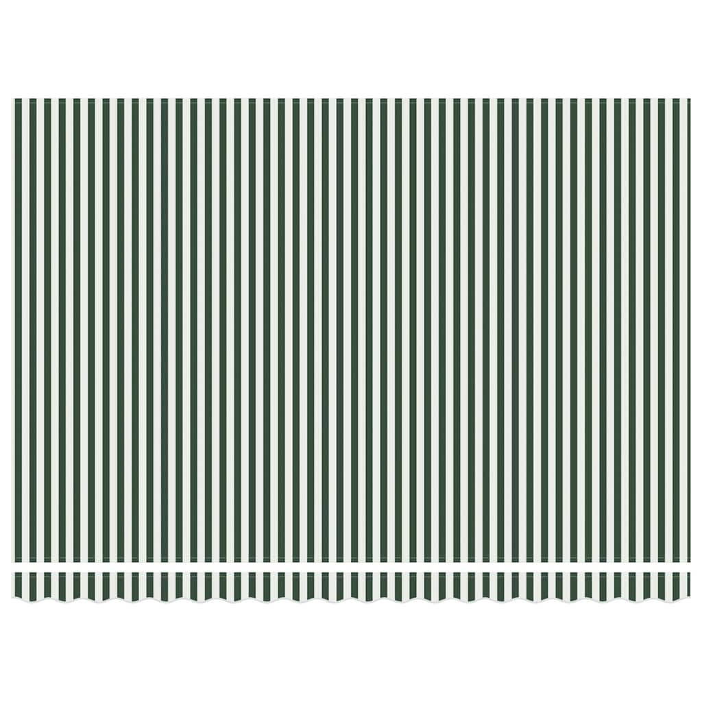 Einziehbare Markise Grün und Weiß 450 x 350 cm Stoff und Stahl