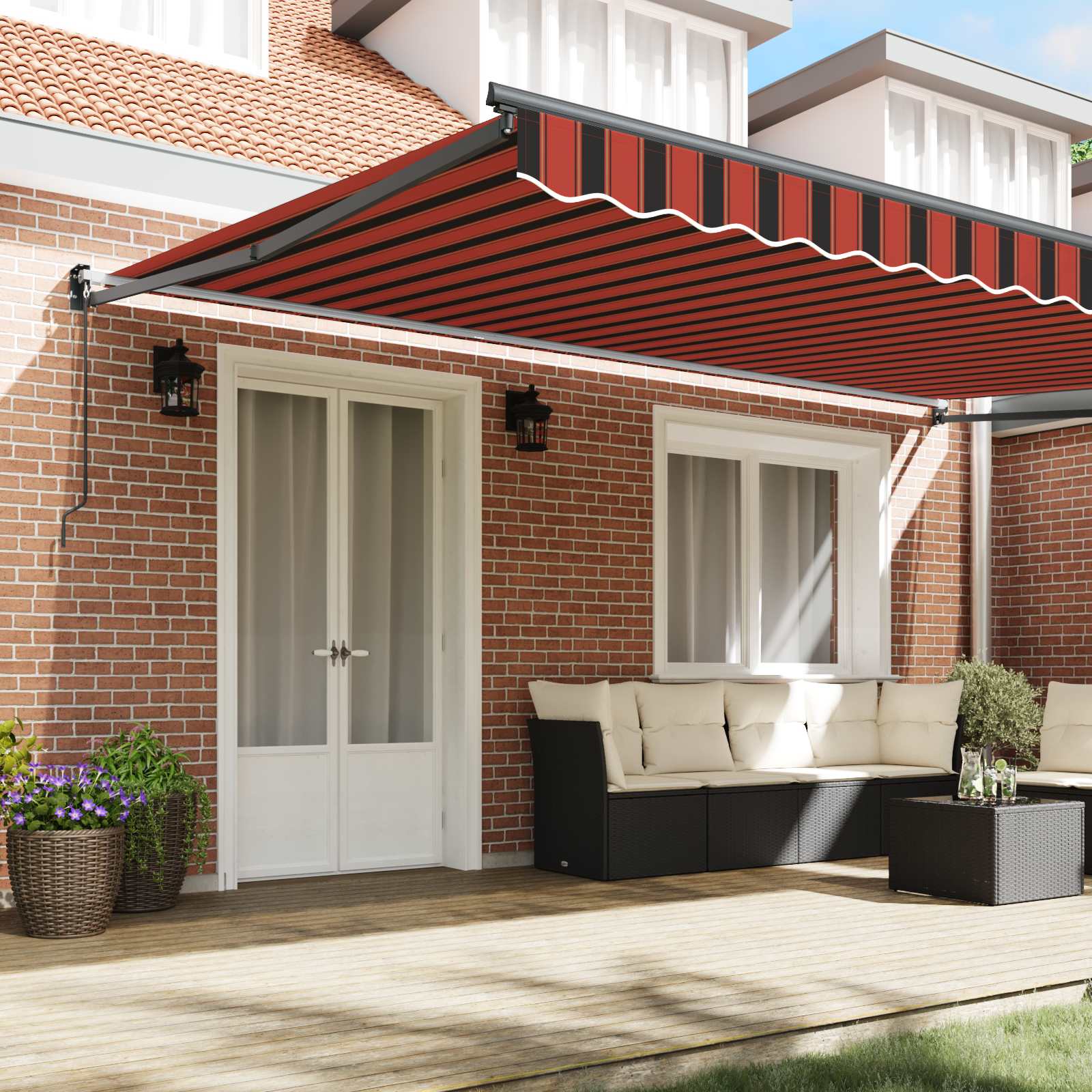 Markise Orange und Braun 500 x 300 x 165 cm