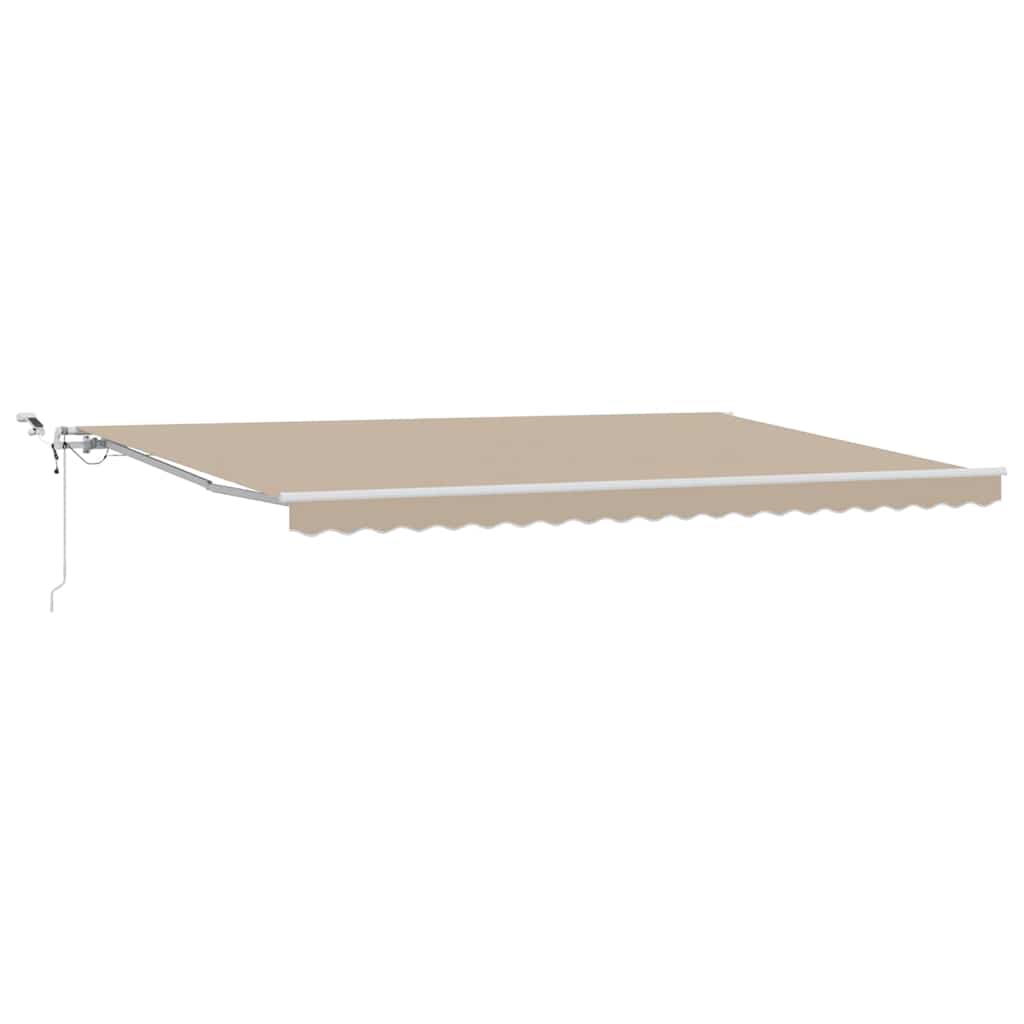 Einziehbare Markise Beige 500 x 300 cm Polyester und Metall
