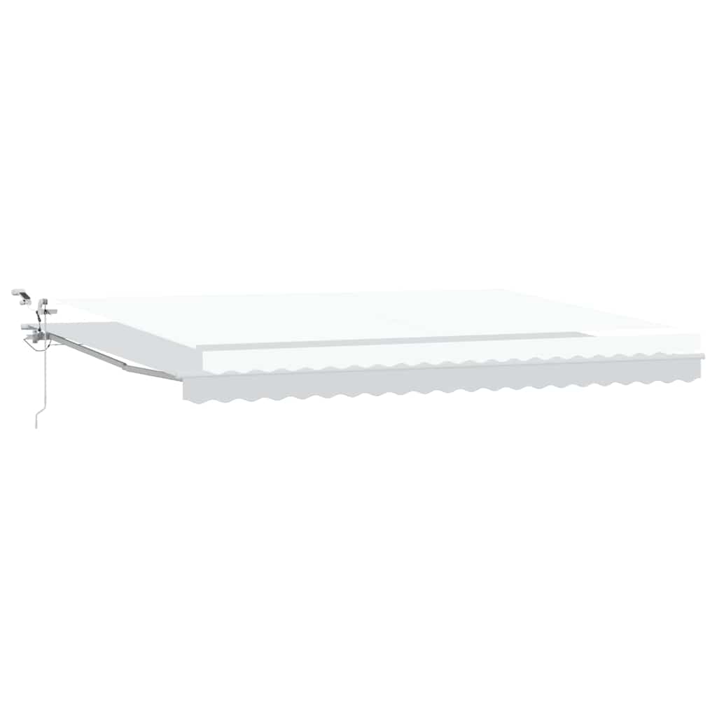 Einziehbare Markise Weiß 500 x 300 cm Polyester und Metall