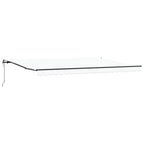Einziehbare Markise Weiß 500 x 300 cm Stoff und Aluminium