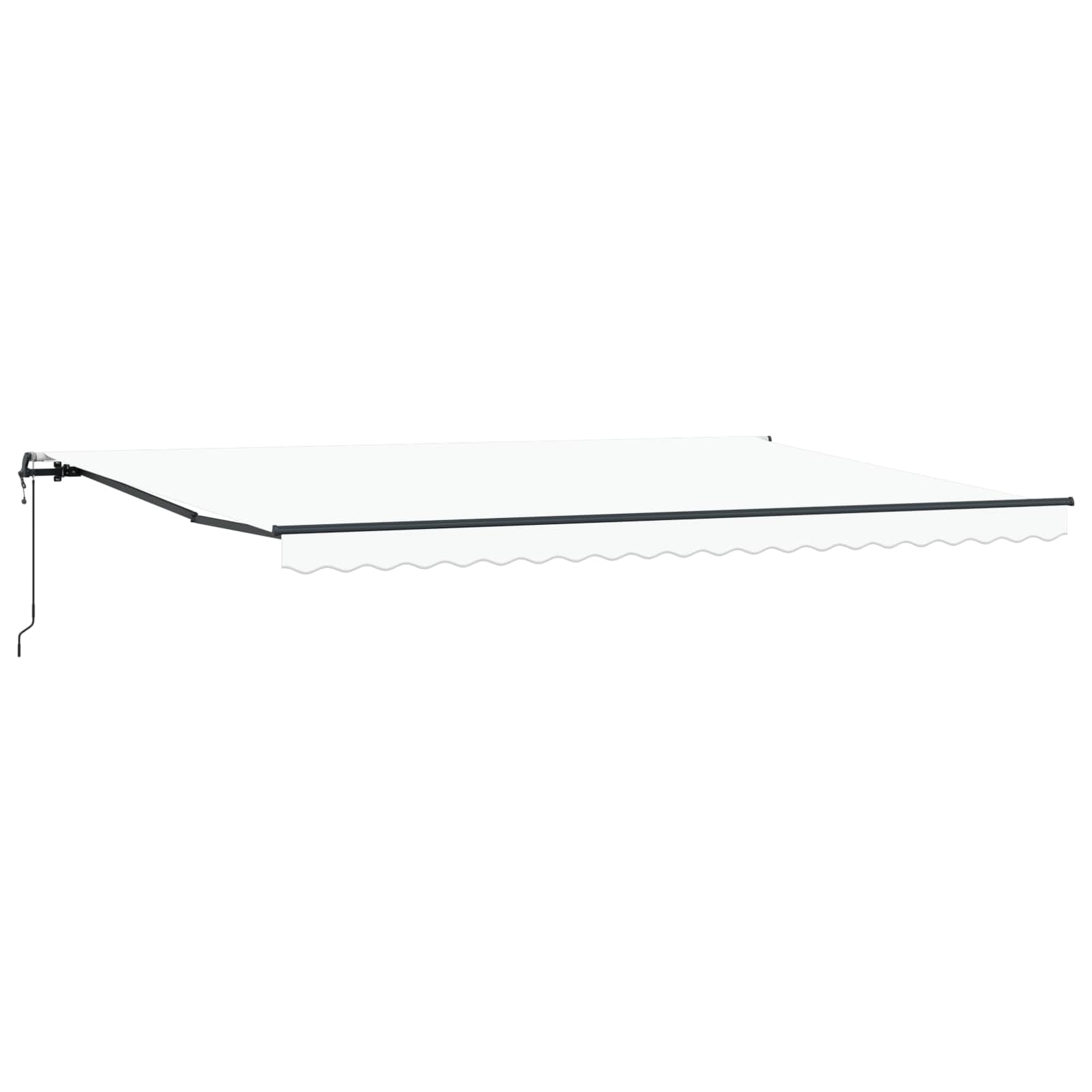 Einziehbare Markise Weiß 500 x 300 cm Stoff und Aluminium