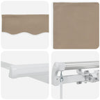 Einziehbare Markise Beige 500 x 350 cm Polyester und Aluminium