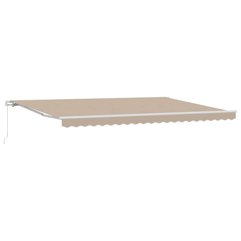 Einziehbare Markise Beige 500 x 350 cm Polyester und Aluminium