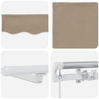 Einziehbare Markise Beige 500 x 350 cm Stoff und Stahl