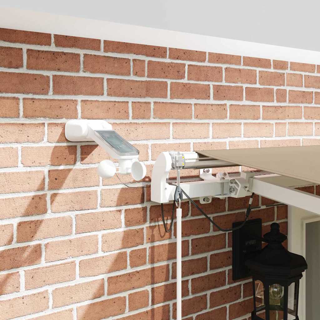 Einziehbare Markise Beige 500 x 350 cm Polyester und Metall