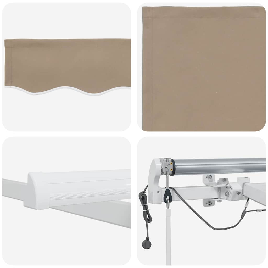 Einziehbare Markise Beige 600 x 300 cm Polyester und Metall