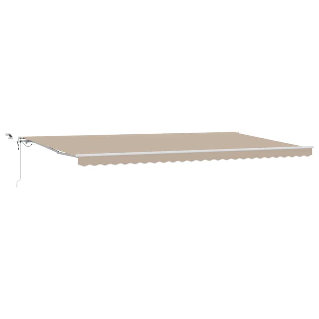 Einziehbare Markise Beige 600 x 300 cm Polyester und Metall