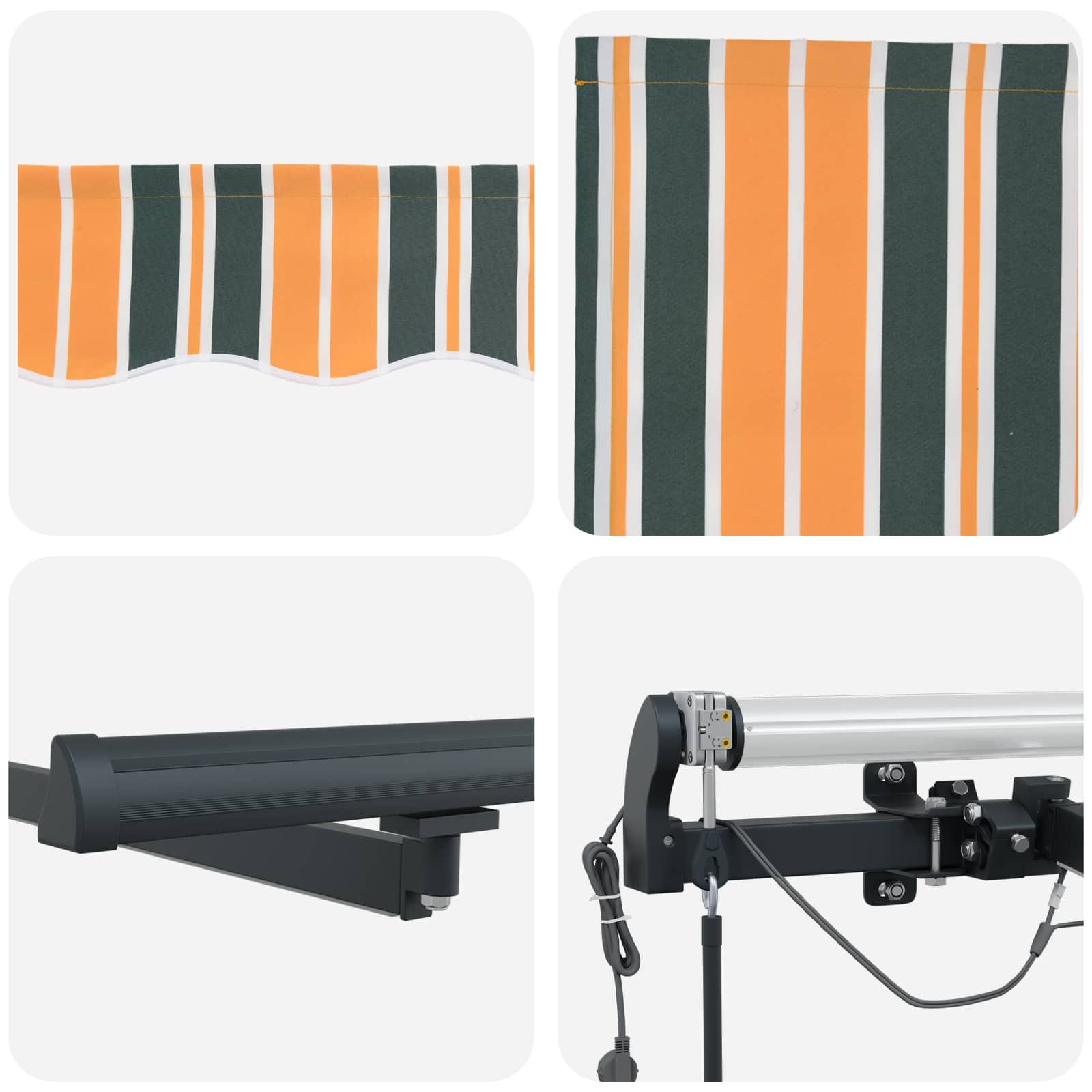Markisenstoff Grün und Gelb 600 x 300 cm Polyester