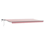 Einziehbare Markise Rot und Weiß 600 x 350 cm Stoff