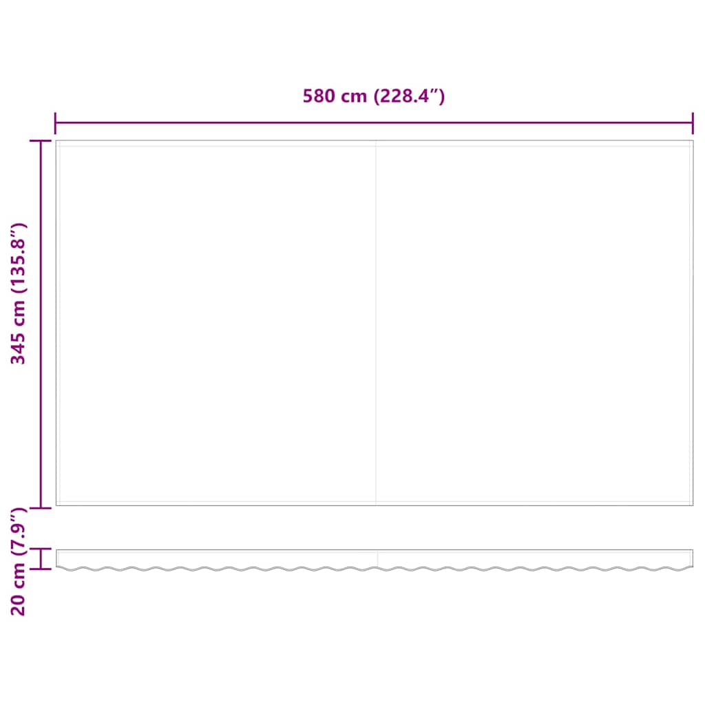 Einziehbare Markise Mehrfarbig 600 x 350 cm