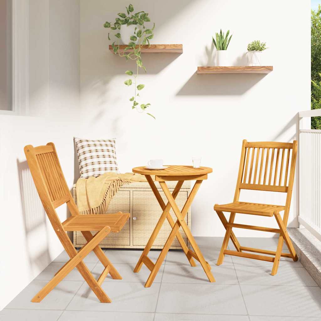 Garten Bistro Set 3 pcs Braun Massivholz Akazie