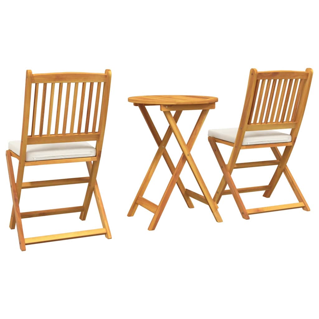 Garten Bistro Set 3 pcs Braun Massivholz Akazie