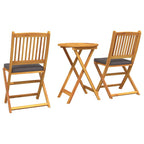 Garten Bistro Set 3 pcs Braun Massivholz Akazie