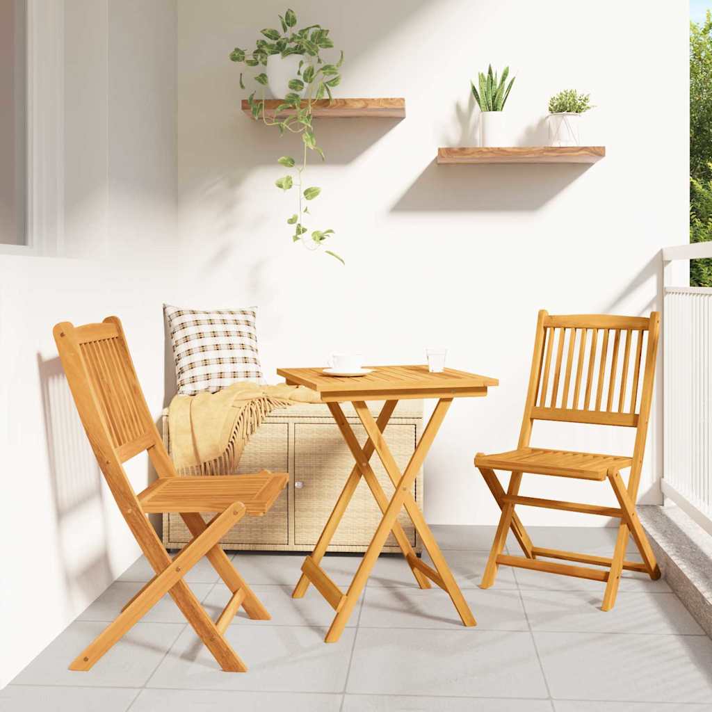 Garten Bistro Set 3 pcs Braun Massivholz Akazie