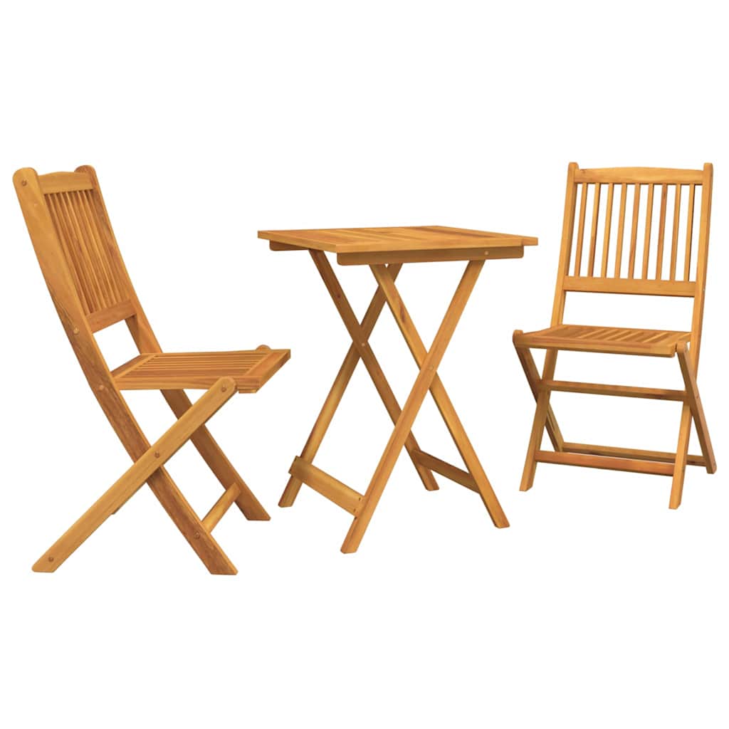 Garten Bistro Set 3 pcs Braun Massivholz Akazie