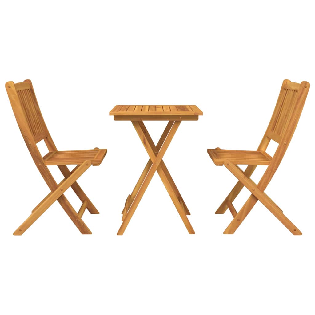 Garten Bistro Set 3 pcs Braun Massivholz Akazie
