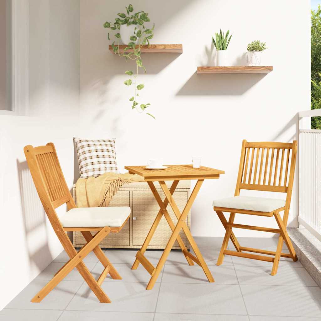Garten Bistro Set 3 pcs Braun Massivholz Akazie