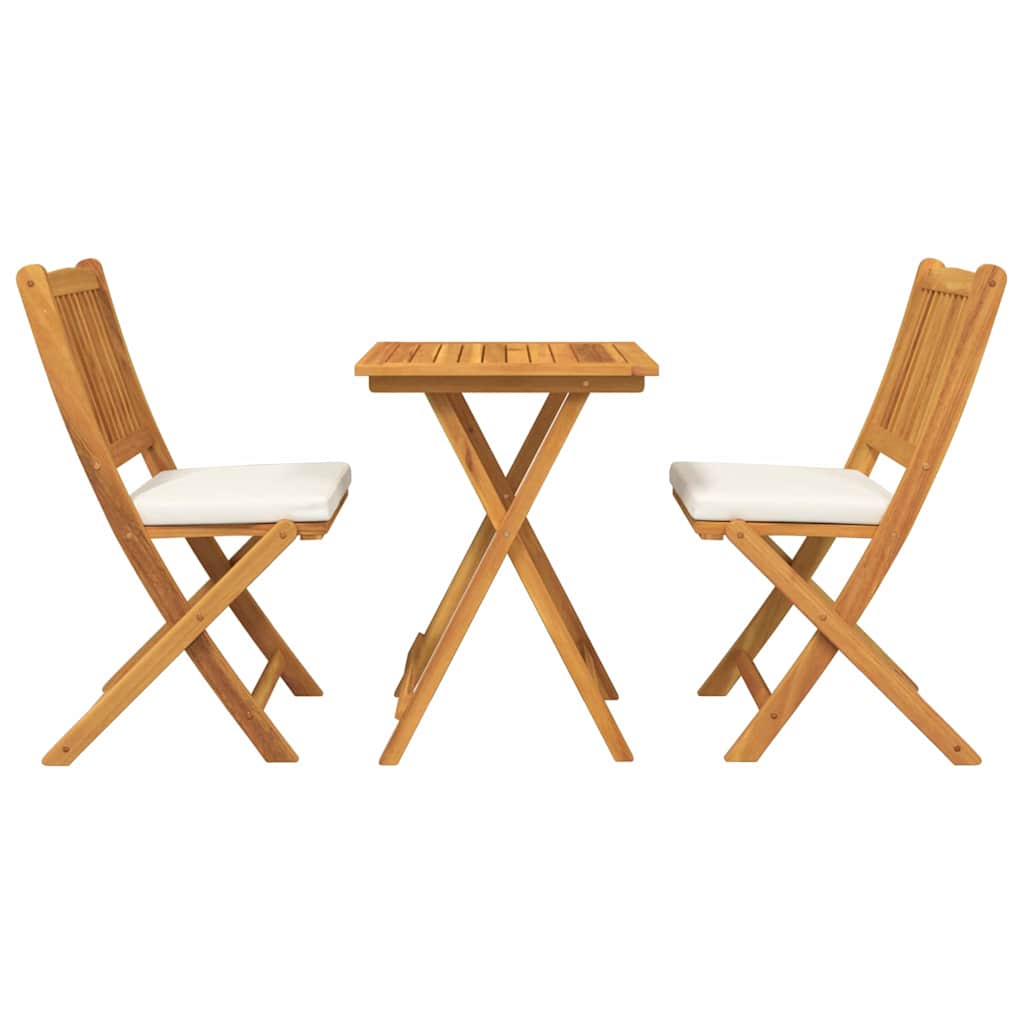 Garten Bistro Set 3 pcs Braun Massivholz Akazie