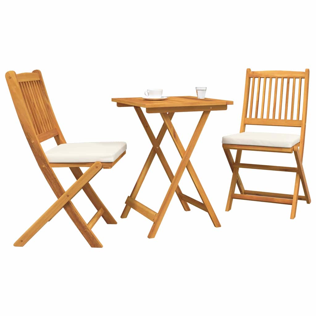 Garten Bistro Set 3 pcs Braun Massivholz Akazie