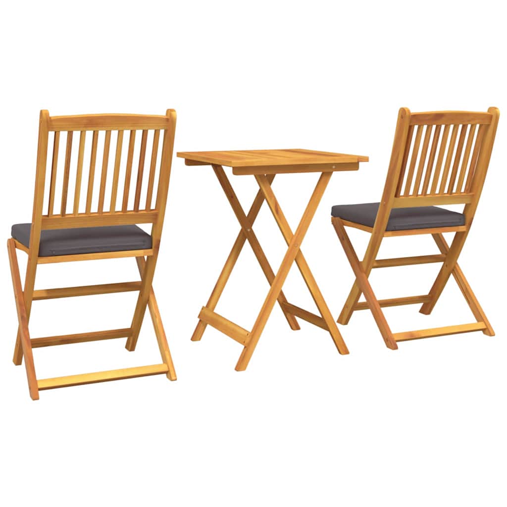 Garten Bistro Set 3 pcs Braun Massivholz Akazie