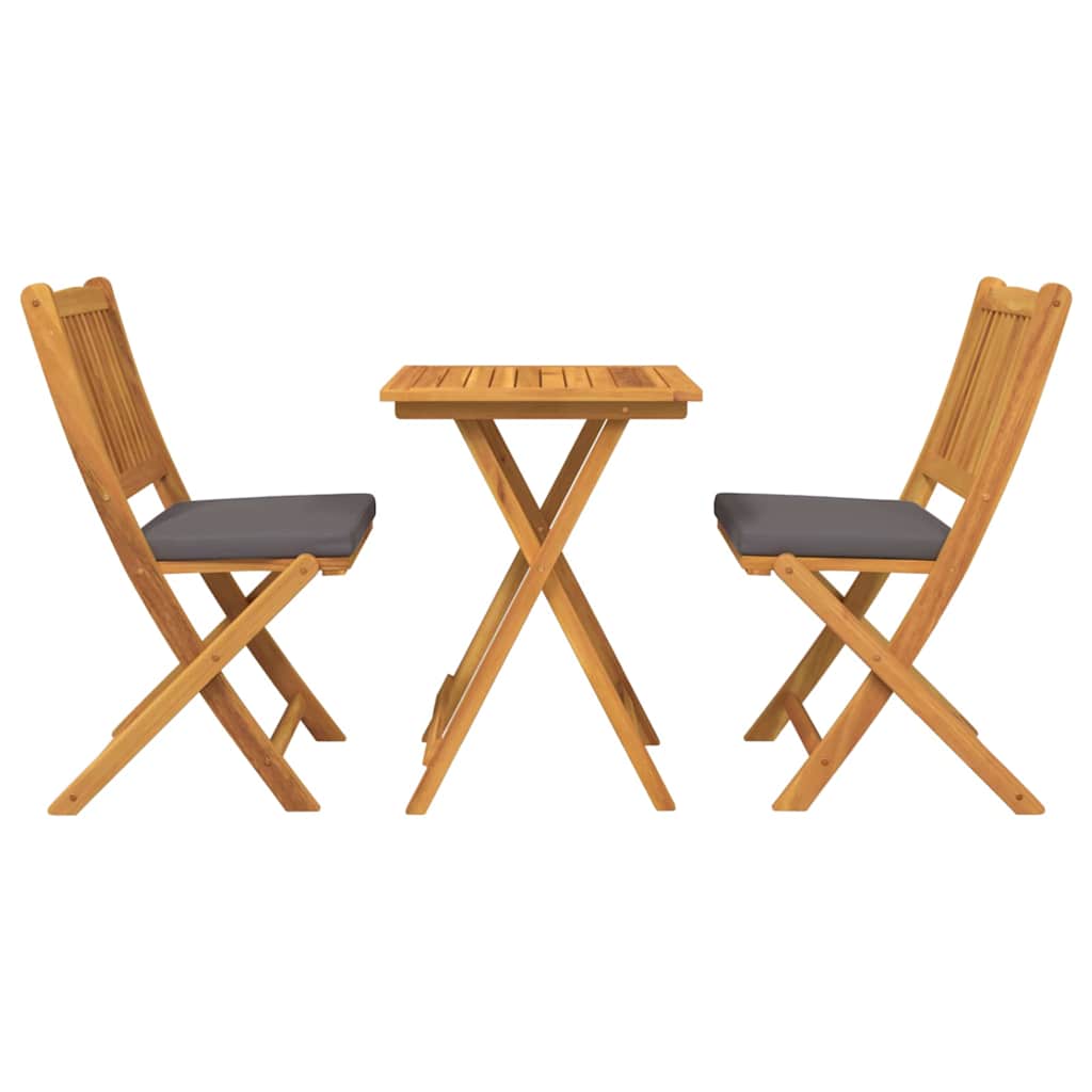 Garten Bistro Set 3 pcs Braun Massivholz Akazie