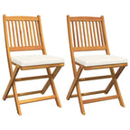 Klappstuhl mit Kissen 2 pcs Braun Massivholz Akazie