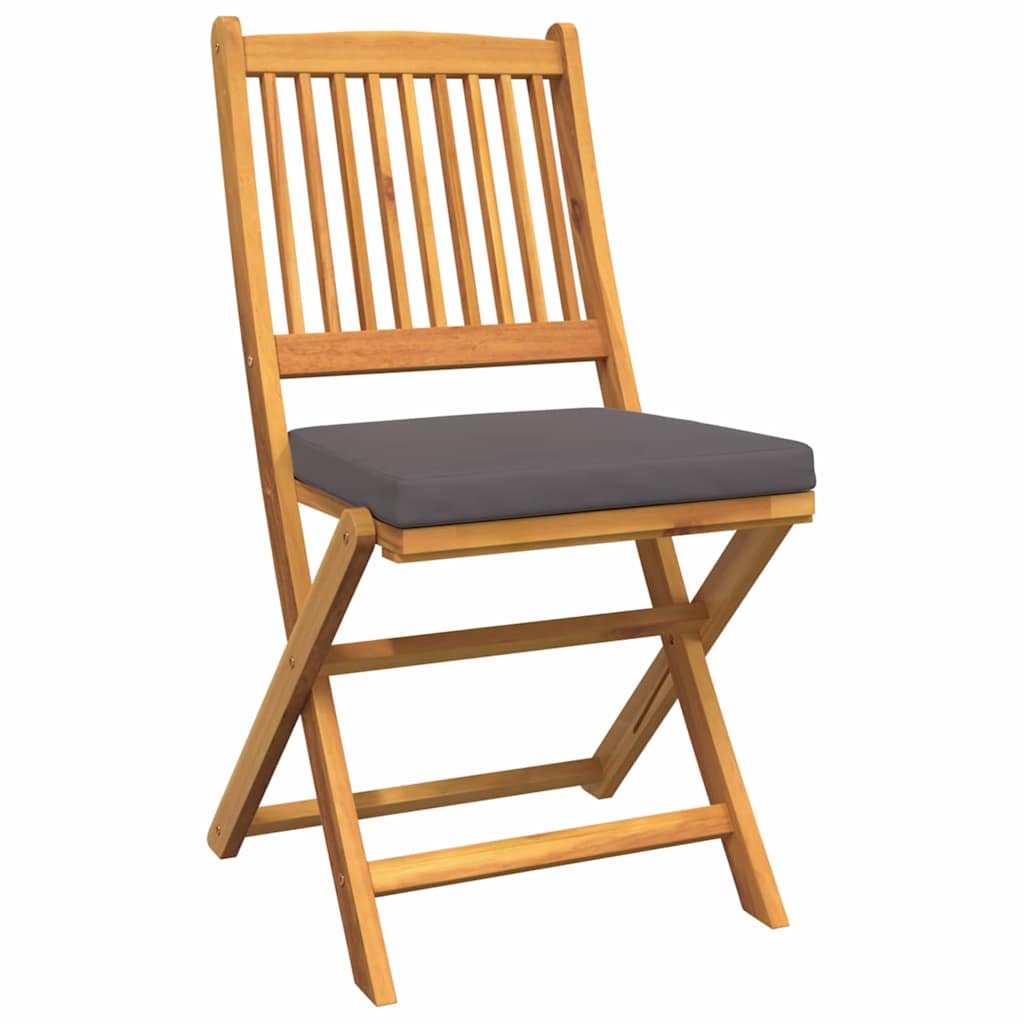 Klappstuhl mit Kissen 2 pcs Braun Massivholz Akazie
