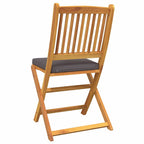 Klappstuhl mit Kissen 2 pcs Braun Massivholz Akazie
