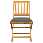 Klappstuhl mit Kissen 2 pcs Braun Massivholz Akazie