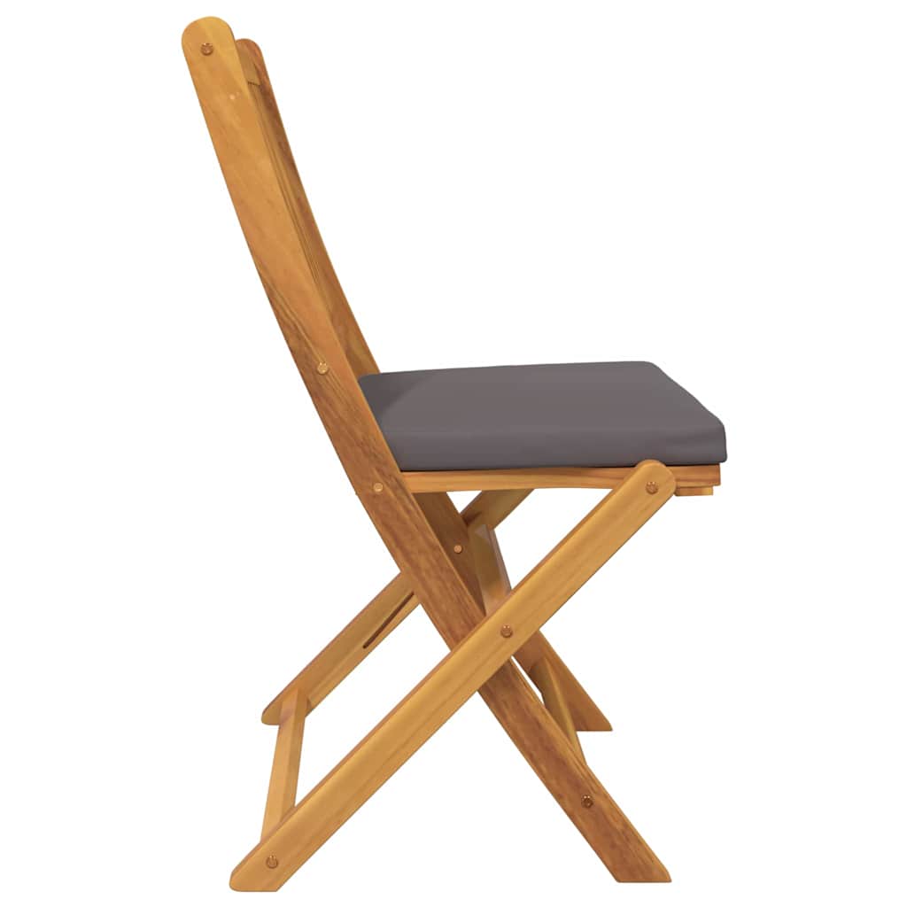 Klappstuhl mit Kissen 2 pcs Braun Massivholz Akazie