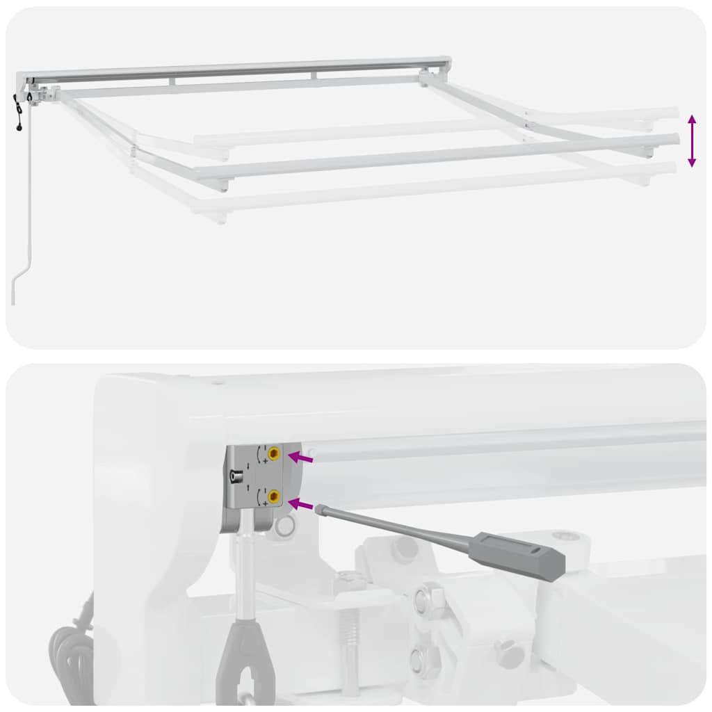 Markisenrahmen Verstellbar Weiß 2,5 x 2 m Stahl