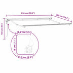 Markisenrahmen Verstellbar Weiß 2,5 x 2 m Stahl