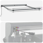 Markisenrahmen Verstellbar Anthrazit 3,5 x 2,5 m Stahl