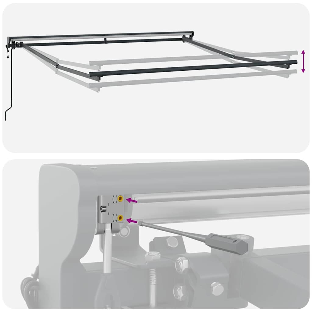 Markisenrahmen Verstellbar Anthrazit 3,5 x 2,5 m Stahl