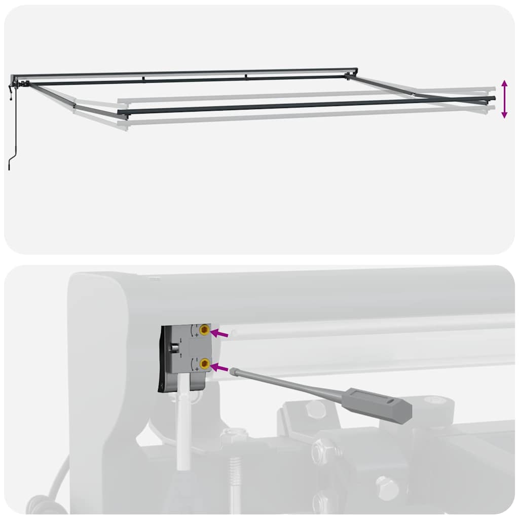 Markisenrahmen Verstellbar Anthrazit 5 x 3 m Stahl