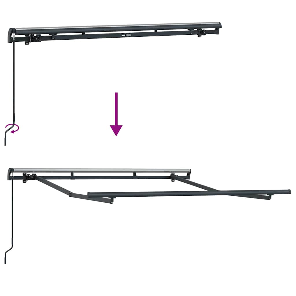 Markisenrahmen Anthrazit 2,5 x 2 m Metall