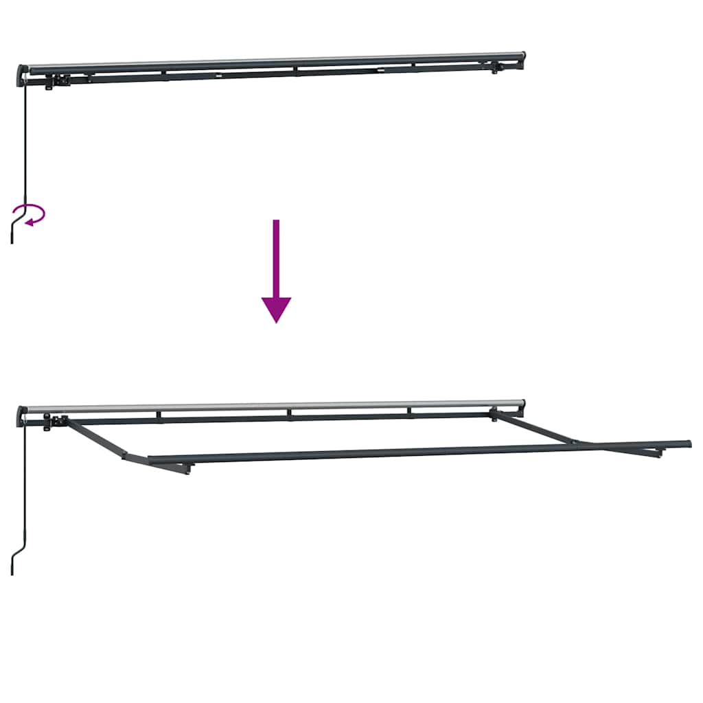 Markisenrahmen Anthrazit 4 x 2 m Metall