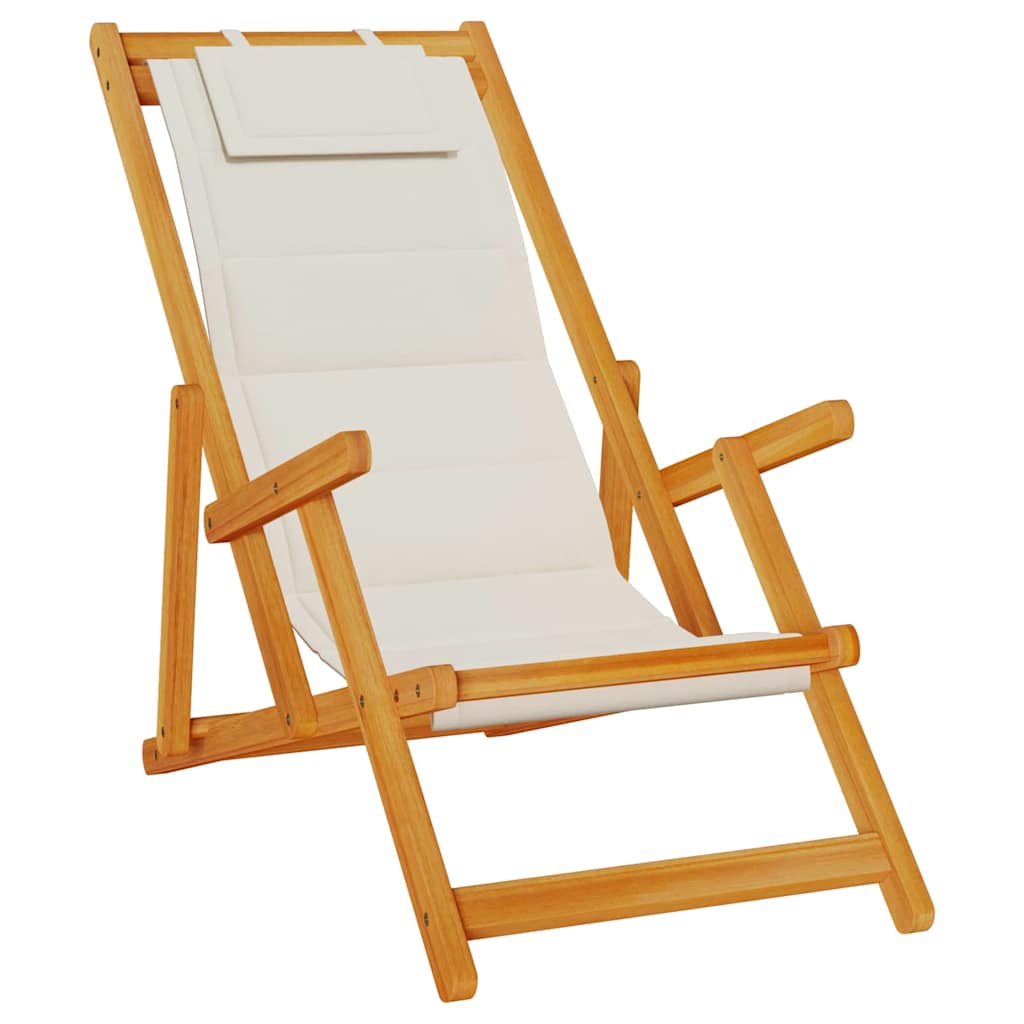 Liegestuhl mit Kissen 2 pcs Braun Massivholz Akazie