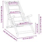 Liegestuhl mit Kissen 2 pcs Braun Massivholz Akazie