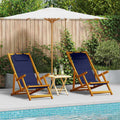 Liegestuhl mit Kissen 2 pcs Braun Massivholz Akazie