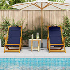 Liegestuhl mit Kissen 2 pcs Braun Massivholz Akazie