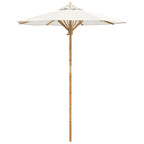 Garten-Sonnenschirm Cremeweiß Ø 180 x 230 cm Bambus
